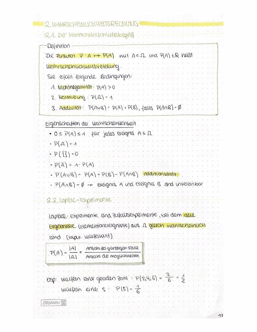STOCHASTIK-
Der ereignisraum 12 umfasst alle möglichen Ausgange
(Ergebnisse) eines zufallsexperiments.
Die Anzahl der Elemente von 12 wird M