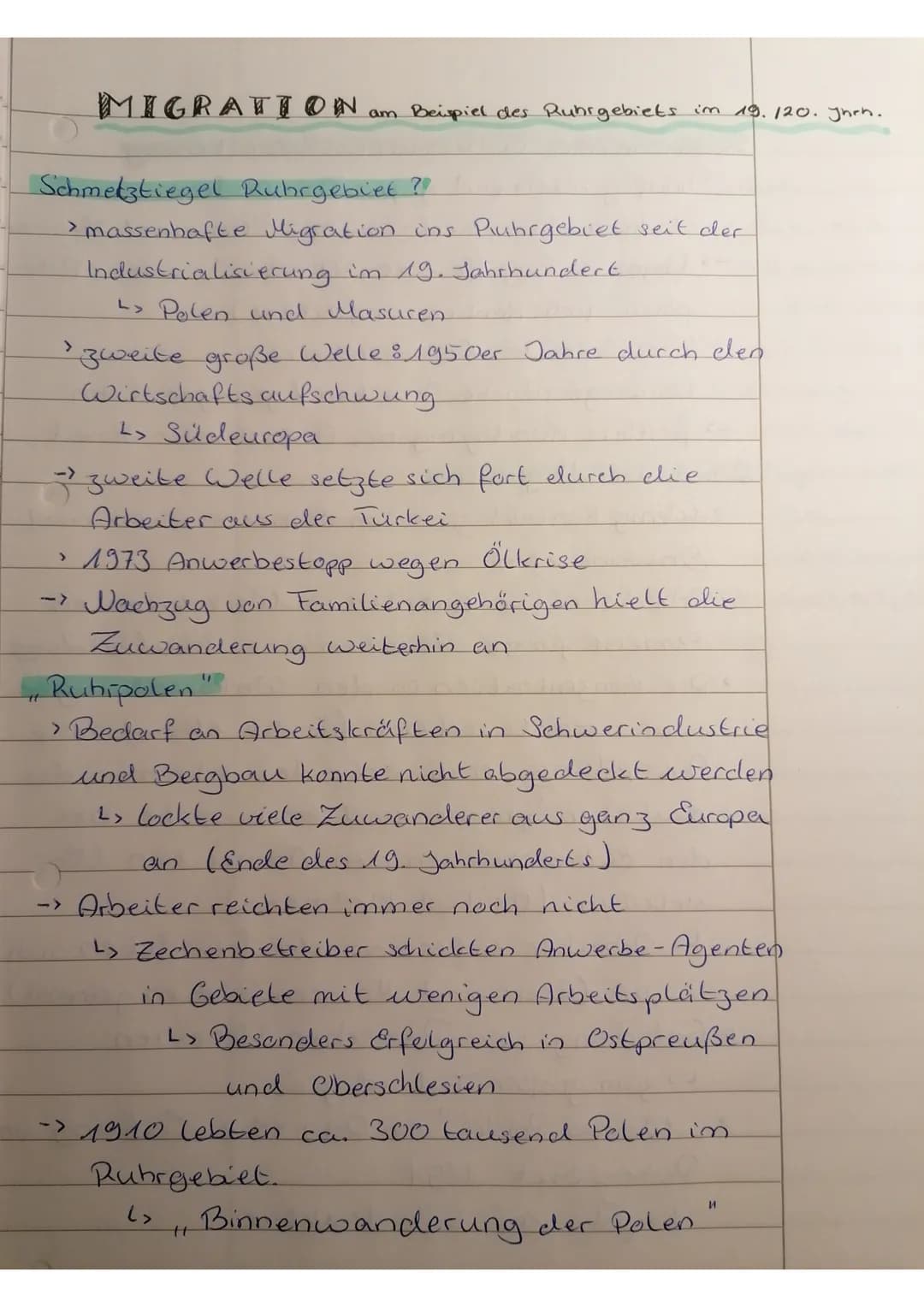 MIGRATION am Beispiel des Ruhrgebiets im 19. 120. Jhen.
Schmelztiegel Ruhrgebiet ?!
> massenhafte Migration ins Puhrgebiet seit der
Industri