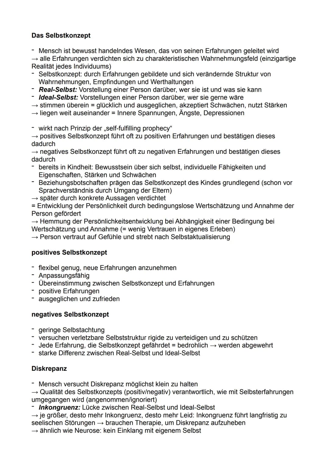 Psychologie Q2 Klausur - Übersicht
THEMEN
- Humanistische Psychologie (Definition, Menschenbild, Bedeutung und Methoden)
Personenzentrierte 