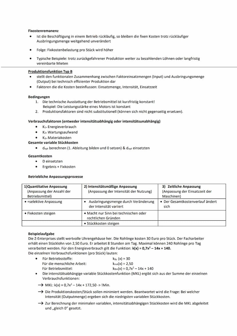 Wirtschaftslehre- Berufliches Gymnasium – Abi 2021
Q1 Produktion
1.1 Kostenfunktionen und Produktionsfunktion Typ B
Überblick
Wie viel
produ
