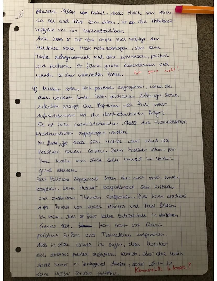 Obwohl Dylan von meint, dass Musik zum Hören
da sei and nicht zum Lesen, ist ua die Nobelpreis-
vergabe an ihn nachvollziehbar
, sind seine
