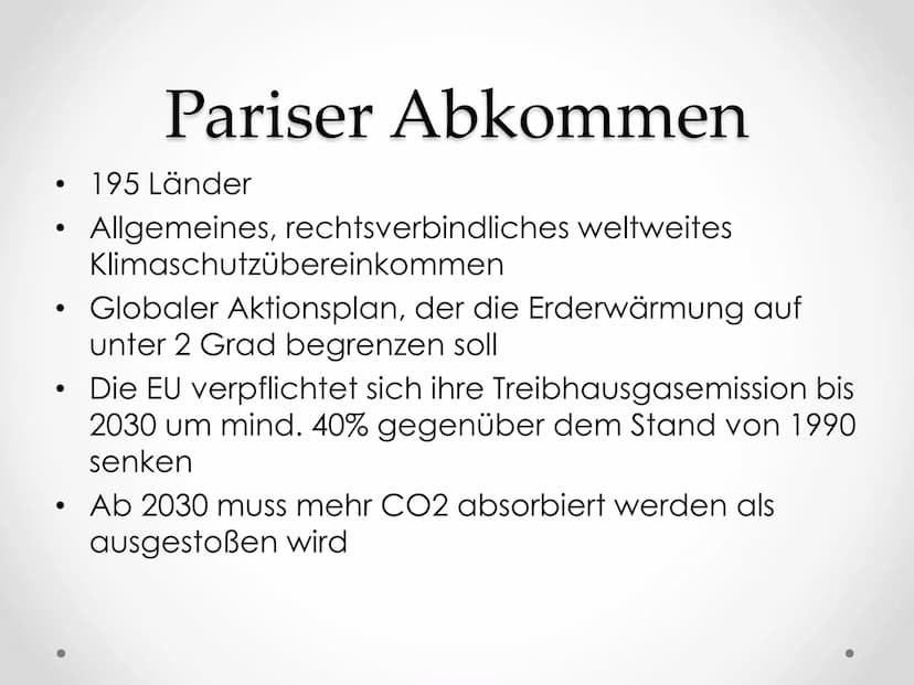 Erdkunde
Schriftliche Ausarbeitung
Maßnahmen gegen Treibhausemissionen
CO2 Ausstoß
Gliederung:
1. Pariser Abkommen
2. Maßnahmen
2.1 Das EU-E