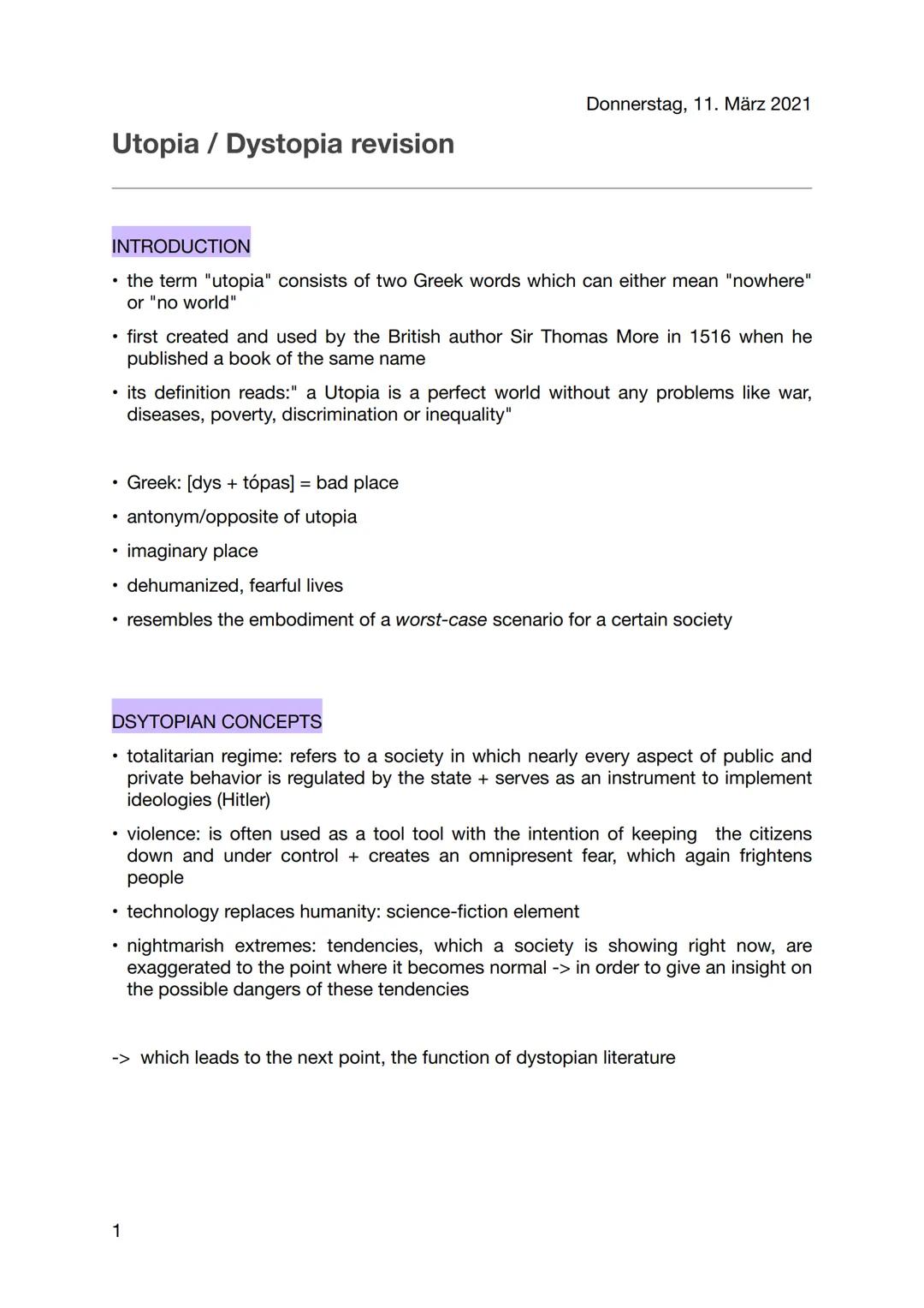 Utopien und Dystopien - Unterschied, Merkmale und Beispiele