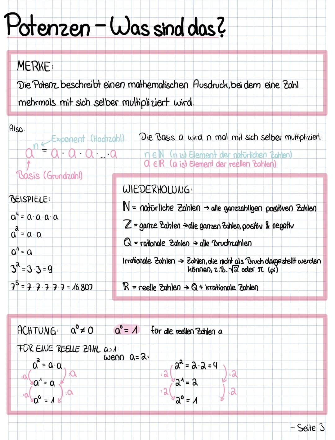 Multiplizieren von Potenzen mit gleicher Basis
POTENZGESETZ NR. 1.
Die erste Potenzregel wird verwendet, wenn zwei Potenzen miteinander mult