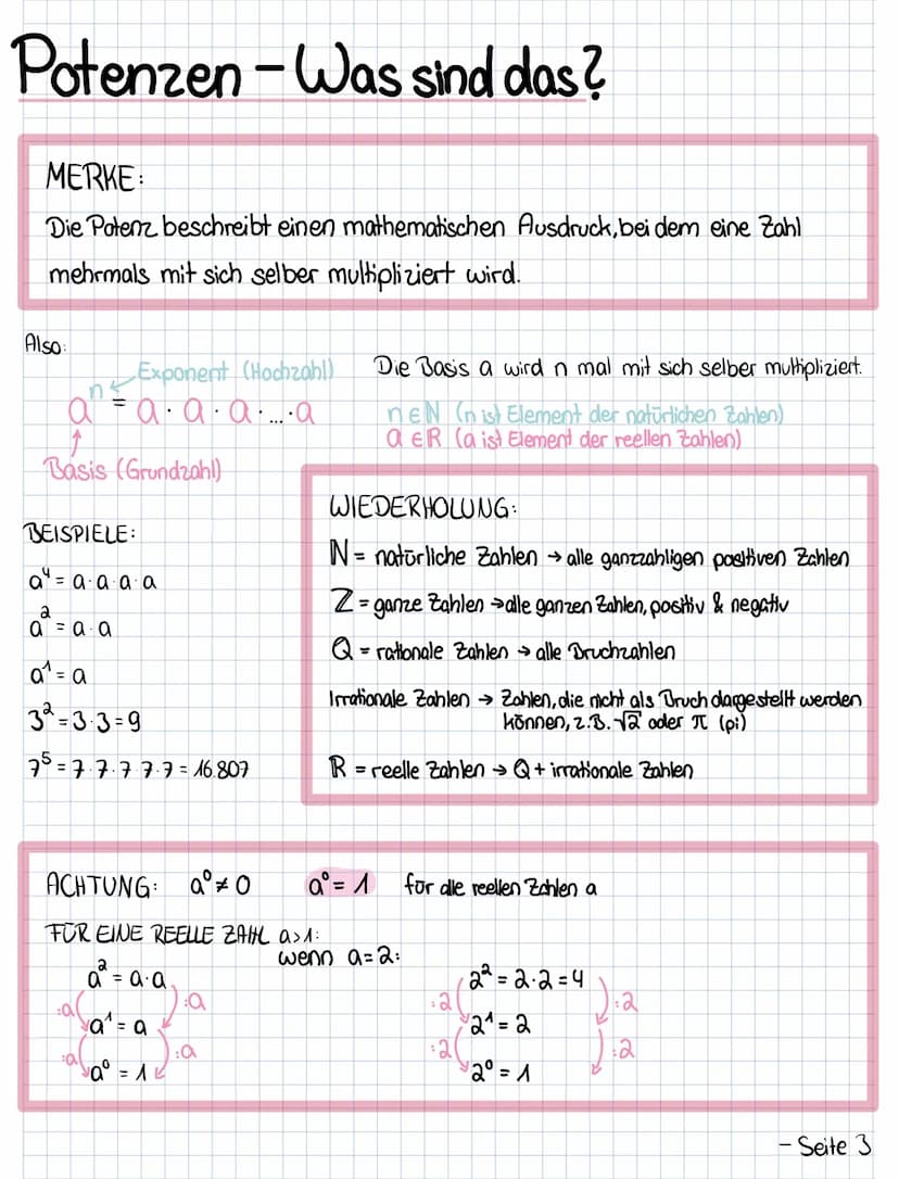 Multiplizieren von Potenzen mit gleicher Basis
POTENZGESETZ NR. 1.
Die erste Potenzregel wird verwendet, wenn zwei Potenzen miteinander mult