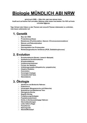 Know Biologie Mündlich NRW Lernzettel thumbnail