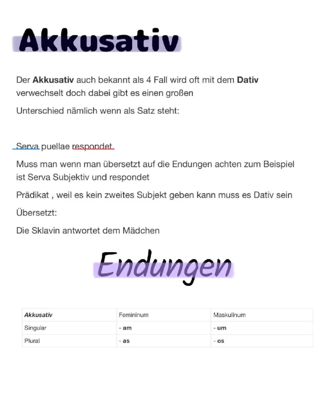 Grammatik Akkusativ,Dativ