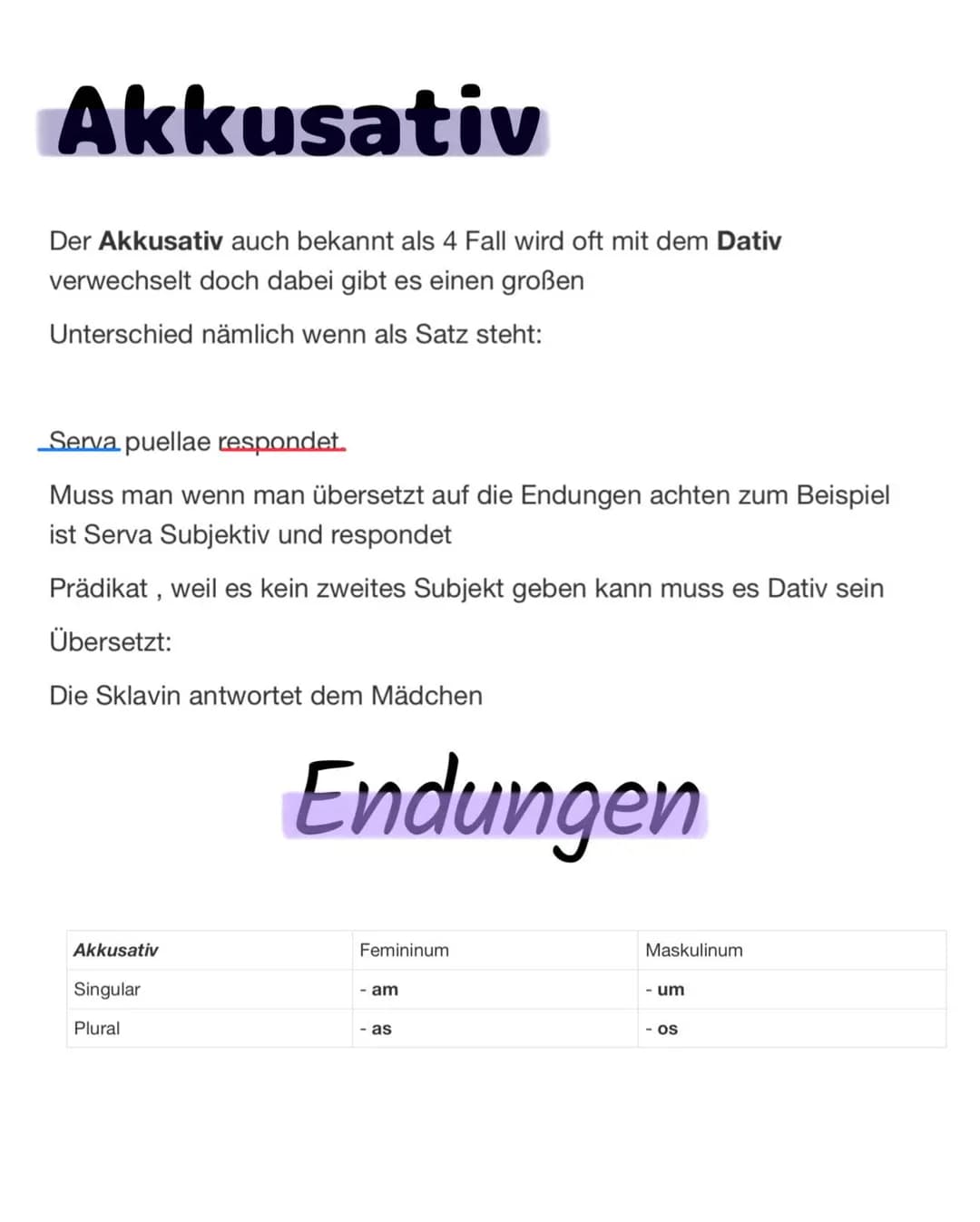 Akkusativ
Der Akkusativ auch bekannt als 4 Fall wird oft mit dem Dativ
verwechselt doch dabei gibt es einen großen
Unterschied nämlich wenn 