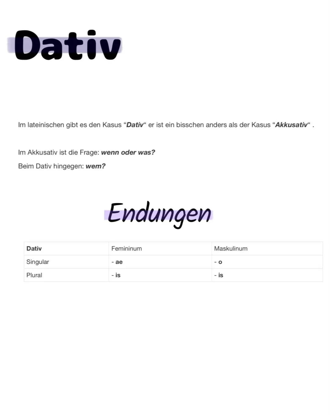 Akkusativ
Der Akkusativ auch bekannt als 4 Fall wird oft mit dem Dativ
verwechselt doch dabei gibt es einen großen
Unterschied nämlich wenn 