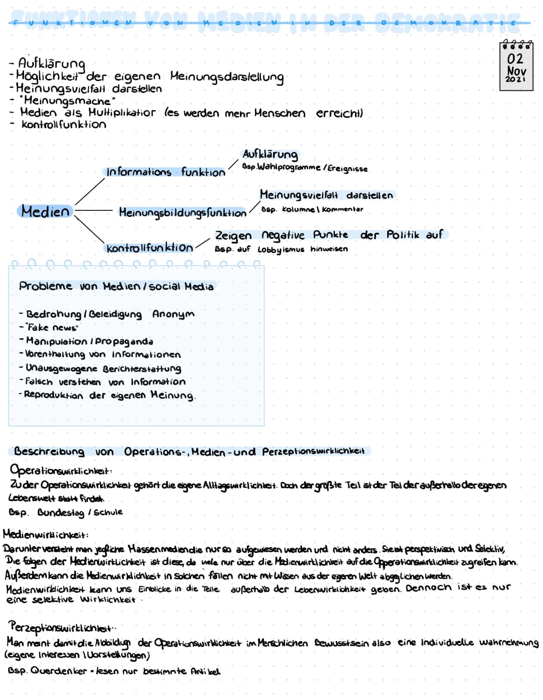 Aufklärung
-Möglichkeit der eigenen Meinungsdarstellung.
-Heinungsvielfalt darstellen
*******
- "Meinungsmache"
Medien als Multiplikatior (e