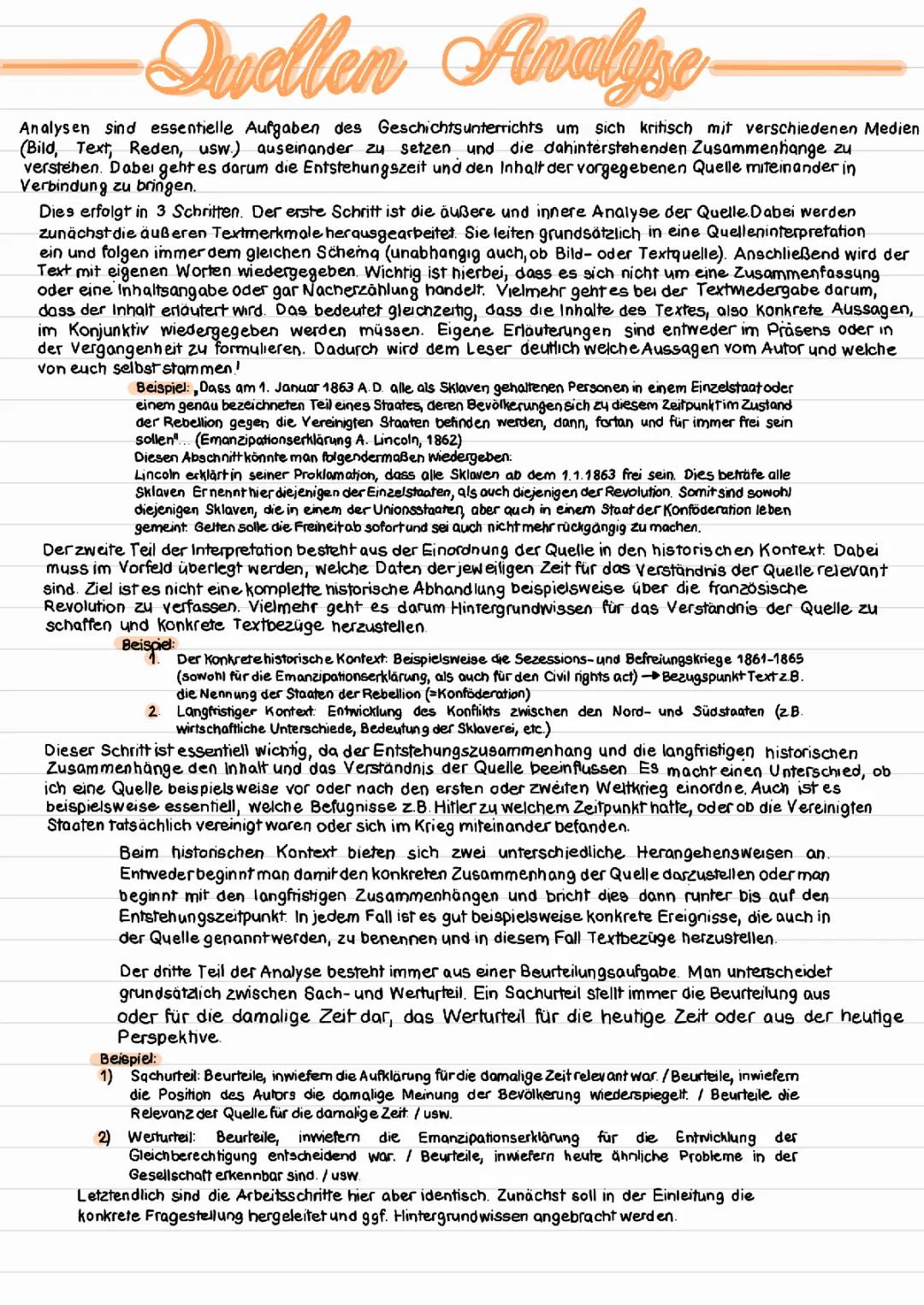 Quellenanalyse Geschichte Beispiel für Klasse 7 - Aufbau und Formulierungshilfen