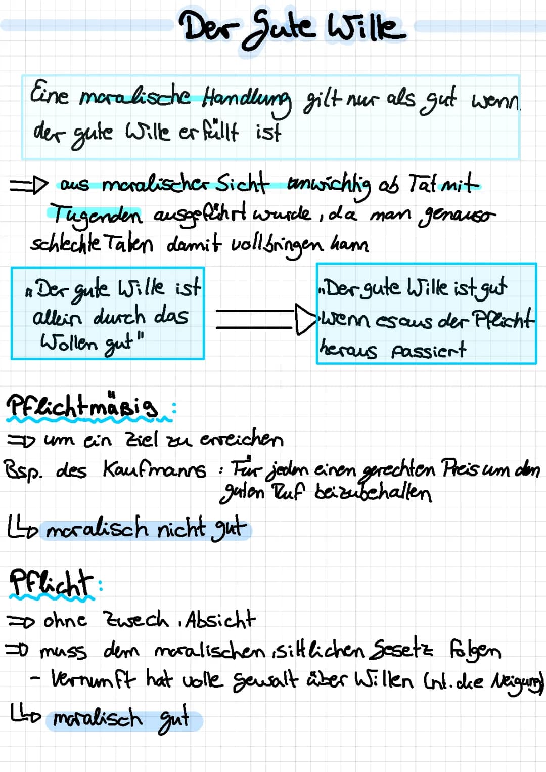 Kant Guter Wille Einfach Erklärt - Beispiele und Schaubilder
