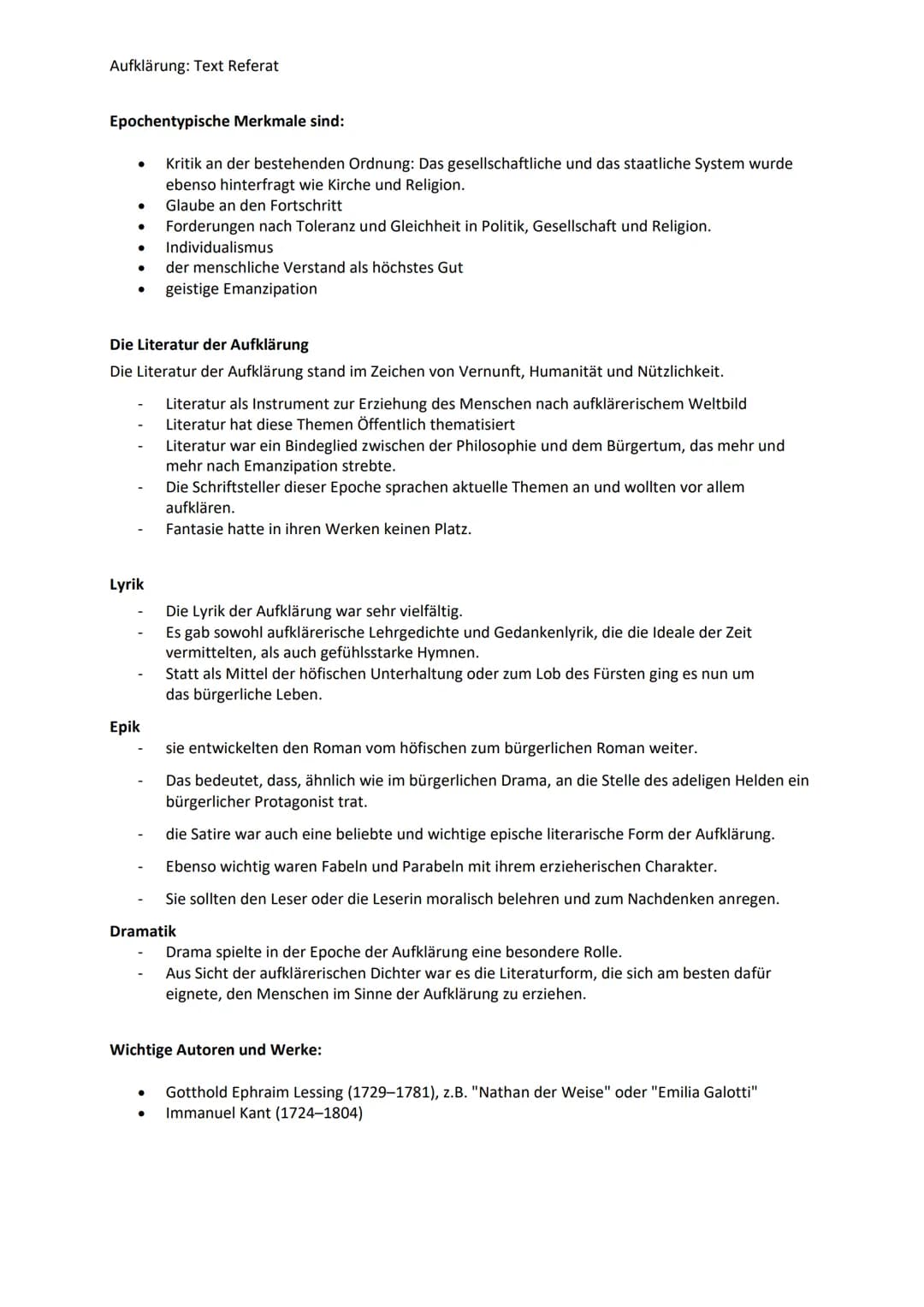 Gufklärung vs.
гд
Romantik:
Literatur und Sprache um 1800
Telly
Anu
BALA Aufklärung: Text Referat
Literaturepoche:
Zeitraum 1720-1800
Die Au