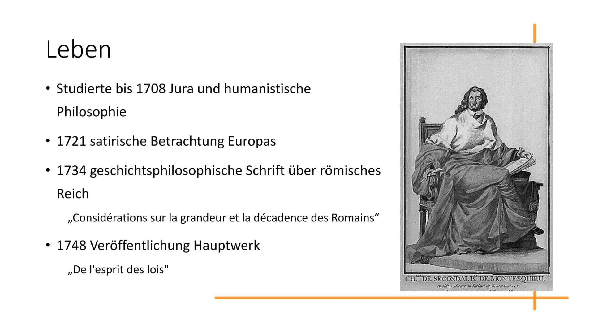 ,,Etwas ist nicht recht,
weil es Gesetz ist,
sondern es muss Gesetz
sein,
weil es recht ist."
(MONTESQUIEU)
GRW 12 Gliederung
●
●
●
Allgemei