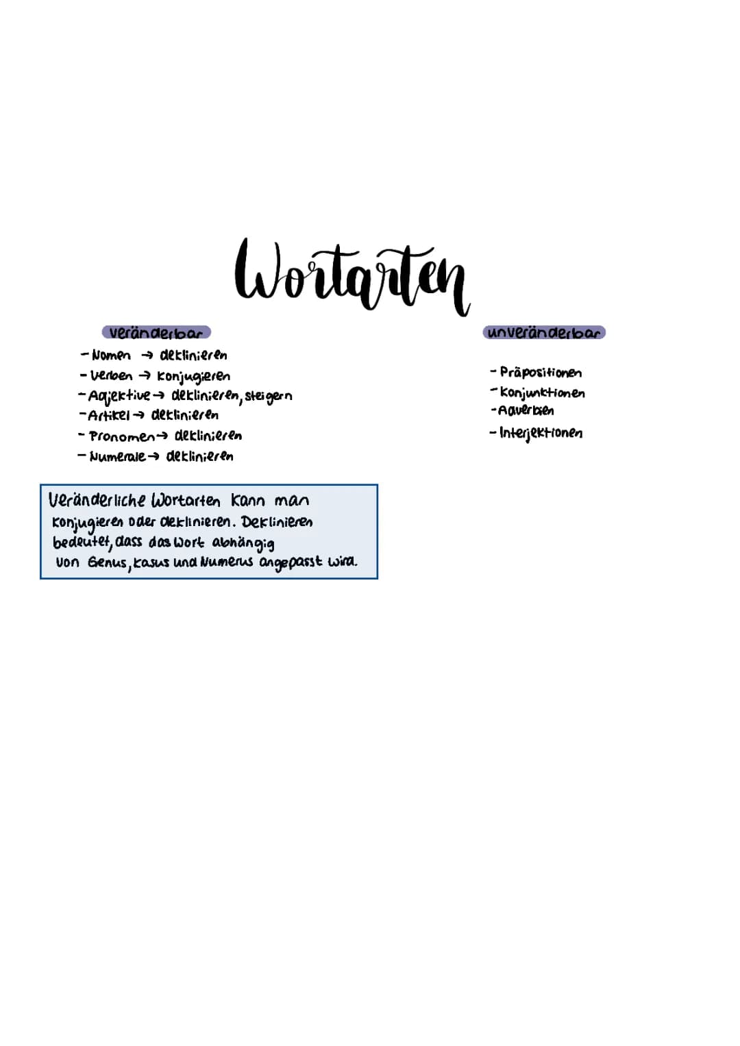 Wortarten