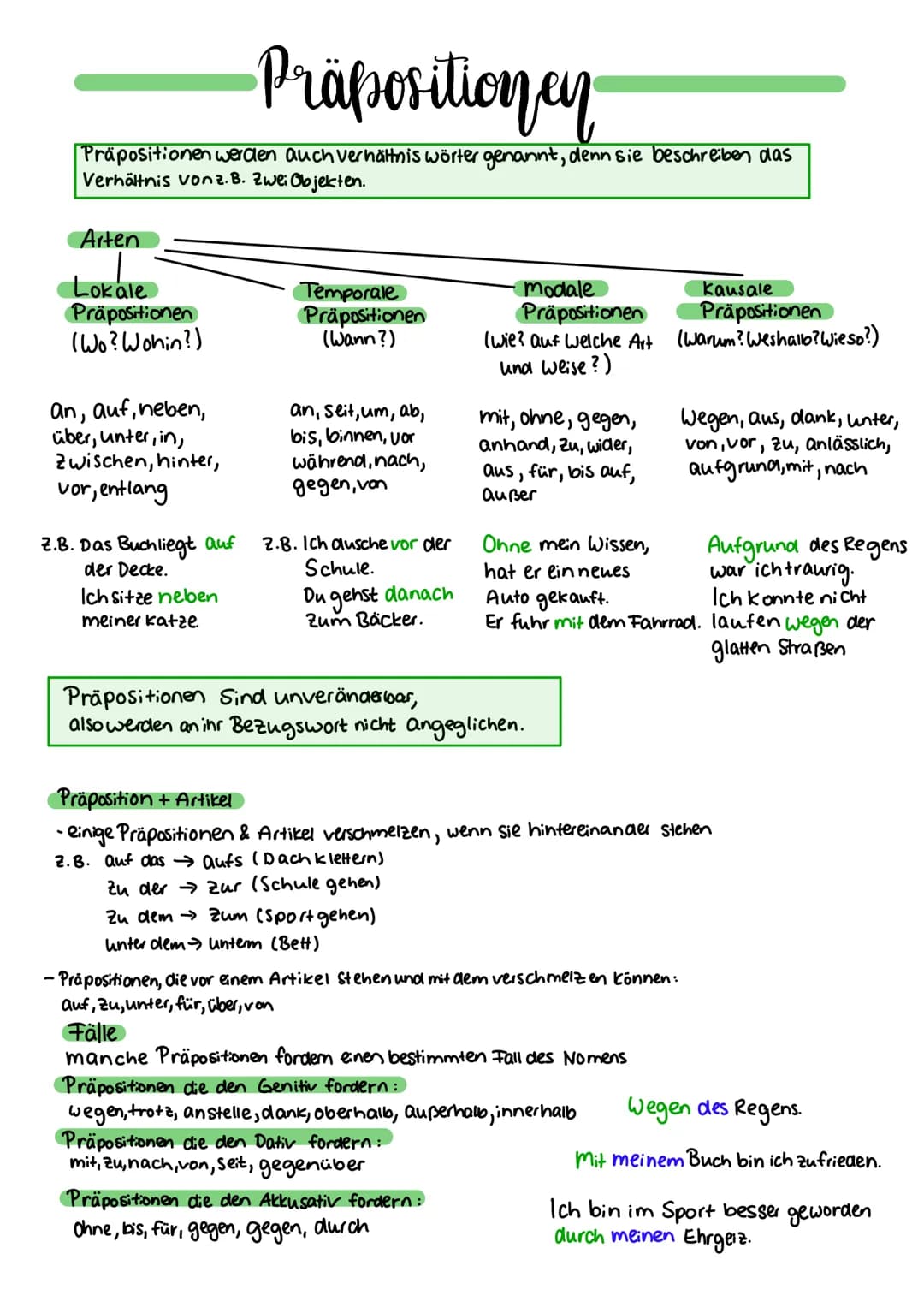 Wortarten
veränderbar
- Nomen → deklinieren
- Verben → konjugieren
-Adjektive → deklinieren, steigern
-Artikel deklinieren
- Pronomen- dekli