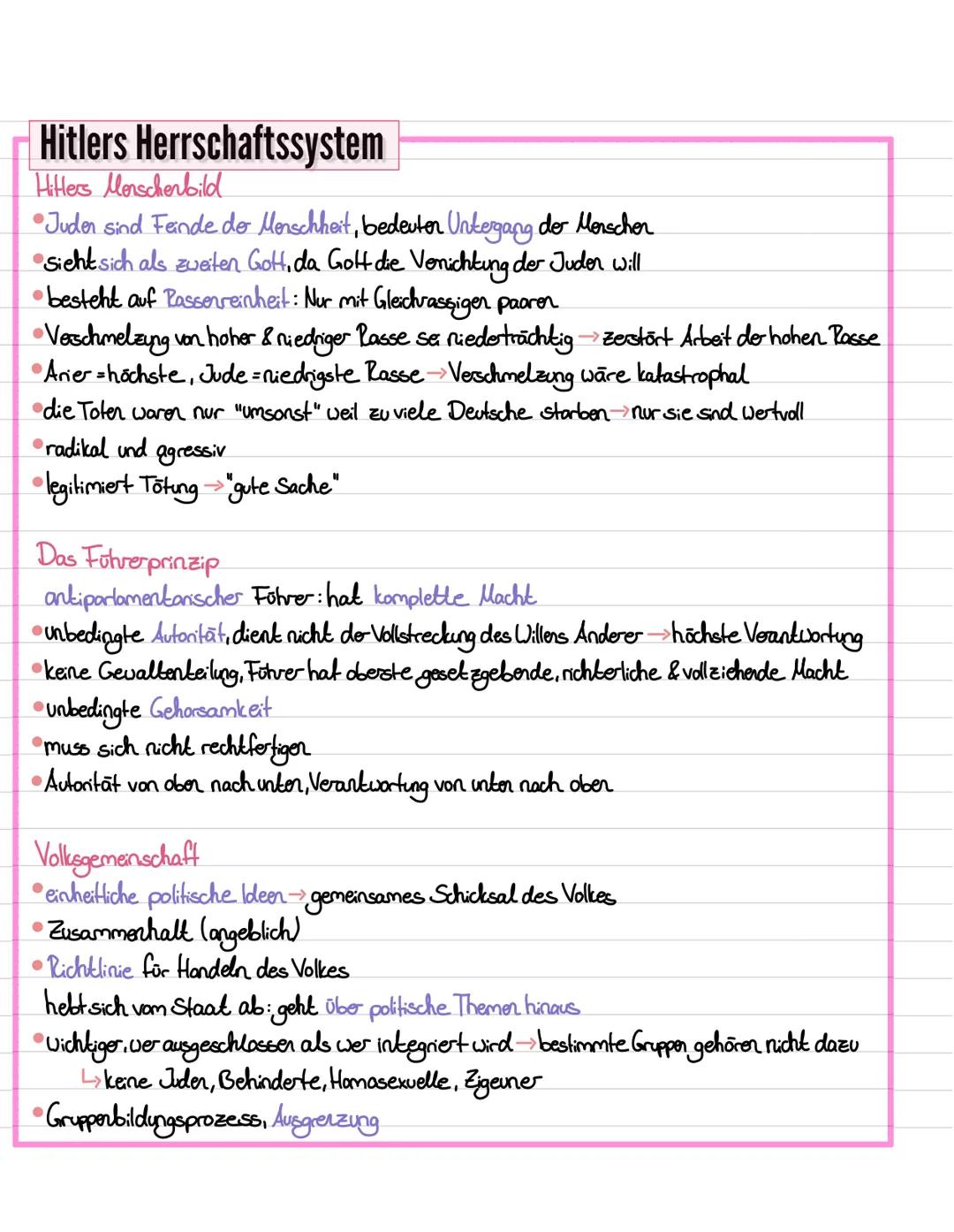 # Hitlers Herrschaftssystem

## Machtübernahme der NSDAP
*   Hitler wurde 1923 durch der Putschversuch vom Provinzpolitiker zur bekannter Pe