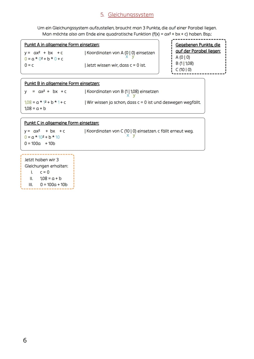 Mathe Arbeit Lernzettel Klasse 9-2. Halbjahr
Themen:
1. Darstellungsformen von Parabeln
2. Quadratische Ergänzung
3. Scheitelpunktform Allge