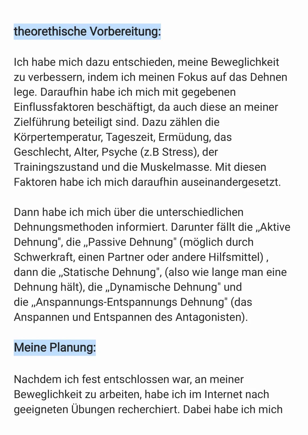 Beweglichkeit
fo**9)
}
a ~Reflexion Lernaufgabe~
Mein Thema: Beweglichkeit
1. Die theorethische Auseinandersetzung mit der
Lernaufgabe
Nachd