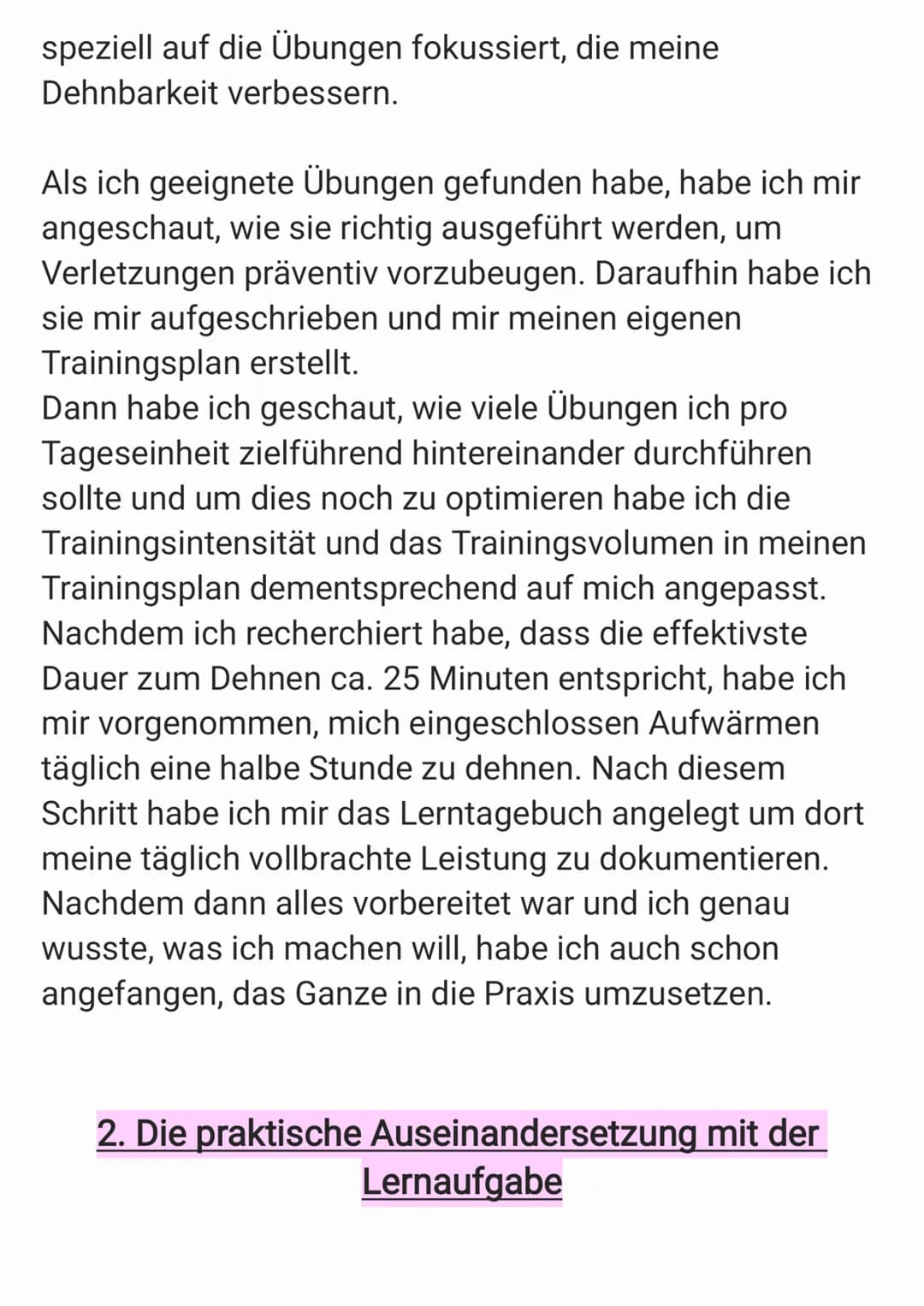 Beweglichkeit
fo**9)
}
a ~Reflexion Lernaufgabe~
Mein Thema: Beweglichkeit
1. Die theorethische Auseinandersetzung mit der
Lernaufgabe
Nachd