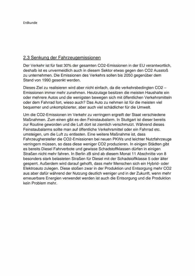 Erdkunde
Schriftliche Ausarbeitung
Maßnahmen gegen Treibhausemissionen
CO2 Ausstoß
Gliederung:
1. Pariser Abkommen
2. Maßnahmen
2.1 Das EU-E