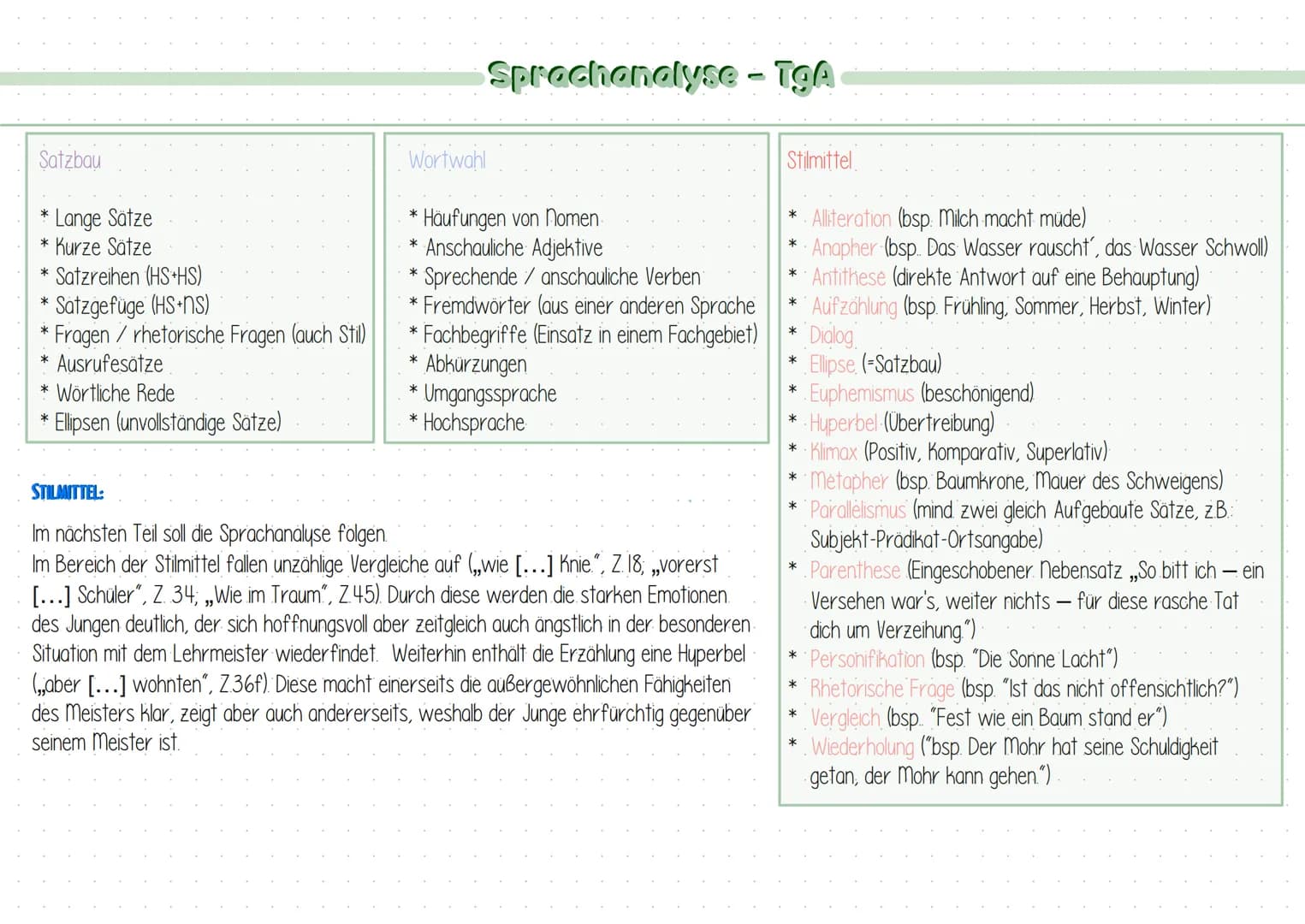 Satzbau
*
*
*
Satzreihen (HS+HS)
Satzgefüge (HS+nS)
Fragen / rhetorische Fragen (auch Stil)
* Ausrufesätze
* Wörtliche Rede
*
Ellipsen (unvo
