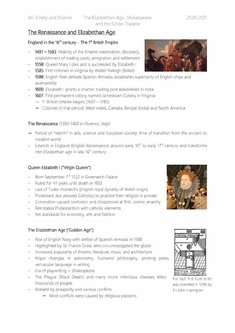 Know The Renaissance, Elizabethan Age, Shakespeare and the Globe Theatre thumbnail