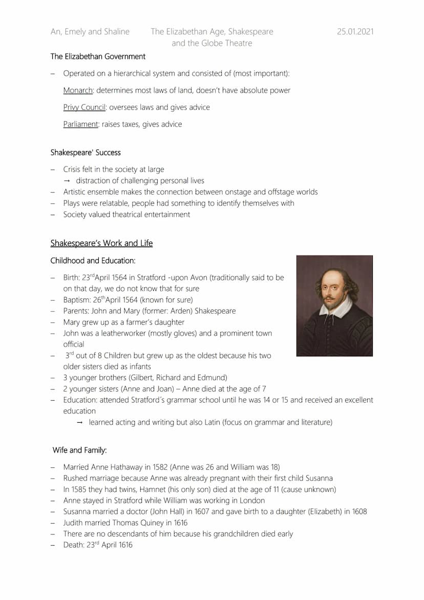An, Emely and Shaline
The Elizabethan Age, Shakespeare
and the Globe Theatre
→
The Renaissance and Elizabethan Age
England in the 16th centu