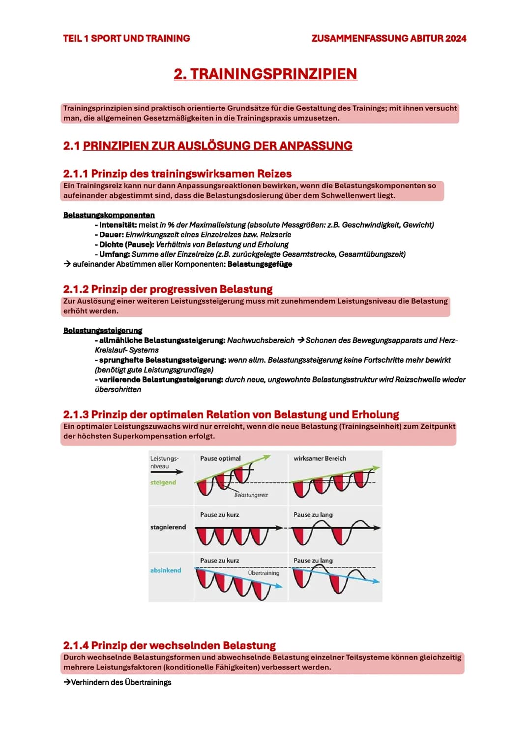 2. TRAININGSPRINZIPIEN