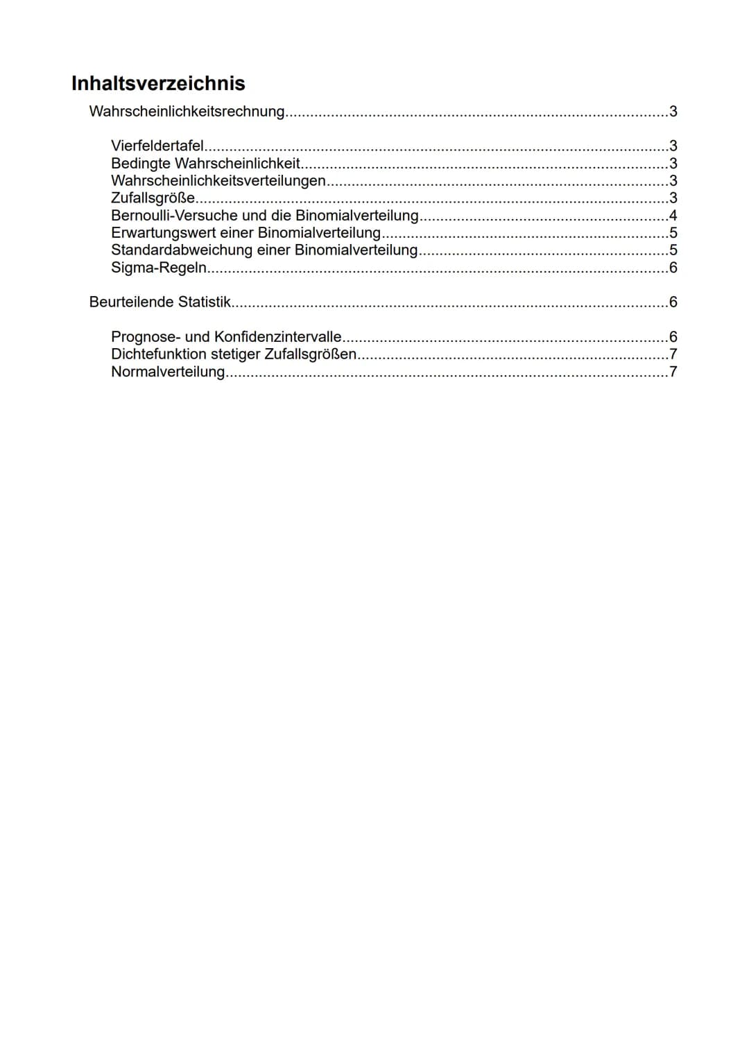 Mathematik
eA
Semester 2
- Stochastik - Inhaltsverzeichnis
Wahrscheinlichkeitsrechnung..
Vierfeldertafel..
Bedingte Wahrscheinlichkeit..
Wah