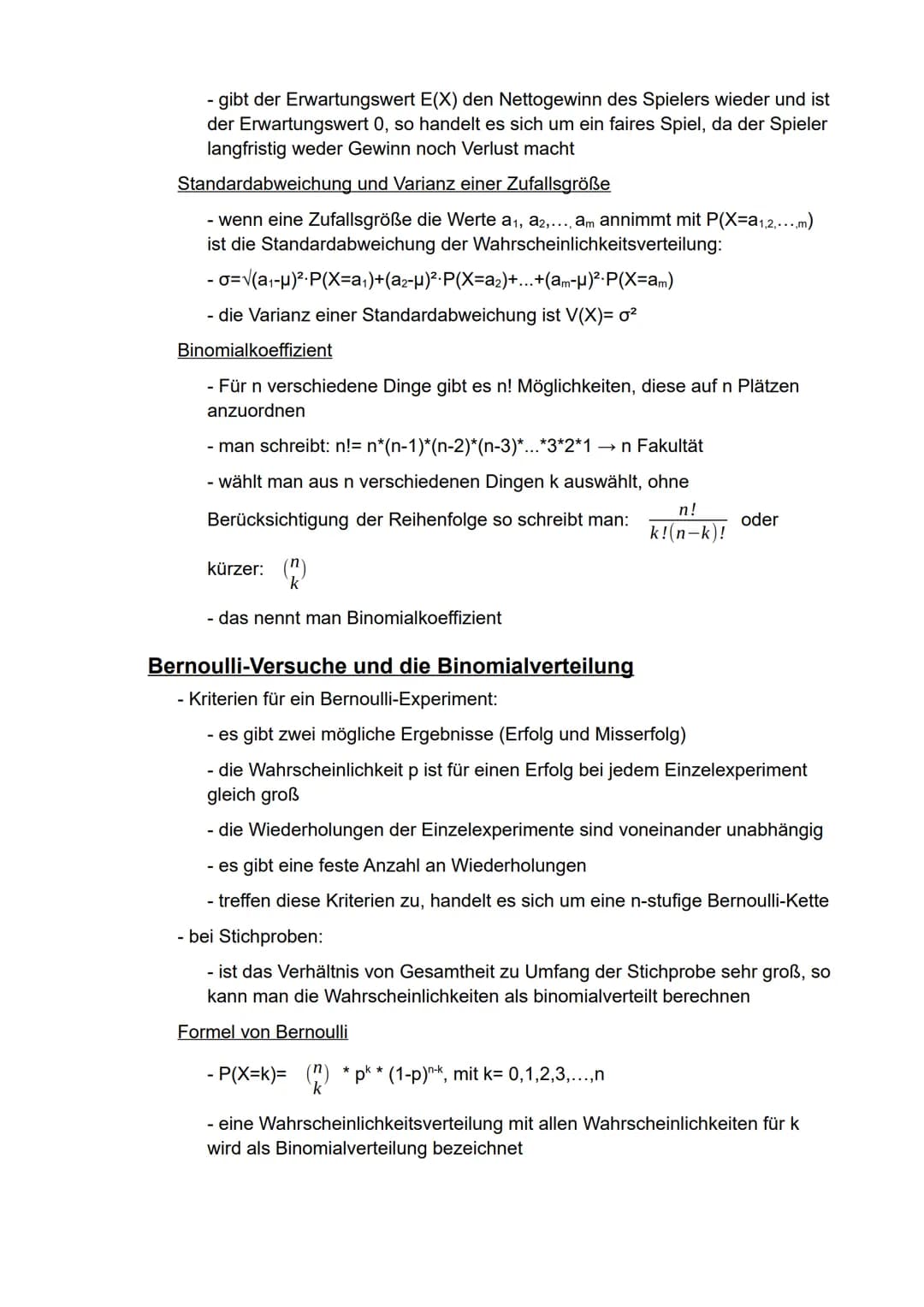 Mathematik
eA
Semester 2
- Stochastik - Inhaltsverzeichnis
Wahrscheinlichkeitsrechnung..
Vierfeldertafel..
Bedingte Wahrscheinlichkeit..
Wah