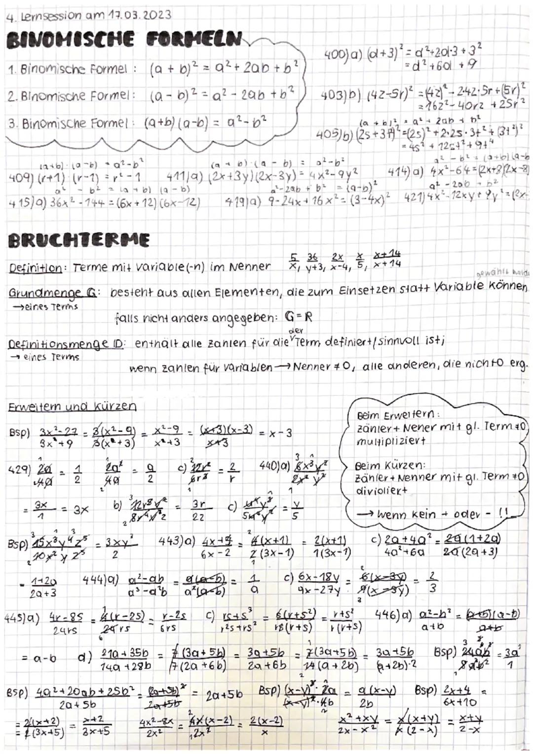 - ELEMENTARE
ALGEBRA # 1. Lernsession am 14.3.2023

# GRUNDBEGRIFFE

Term = ist sinnvoller, mathematischer Ausdruck (aus klammern, zahlen, v