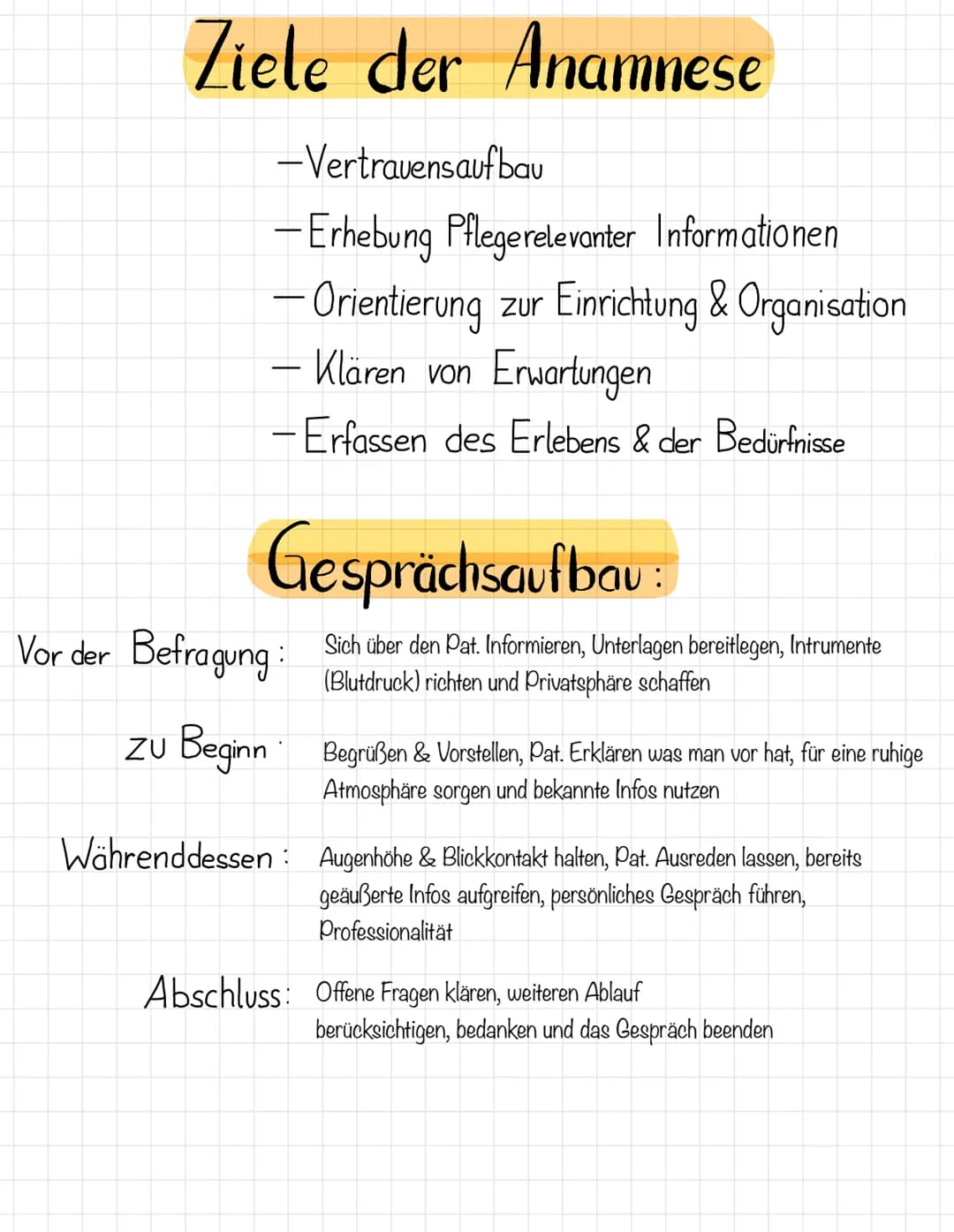 Zusammenfassung Pflegeprozess
Was gehört in die Sozialanamnese:
Familienstand, Beruf, Alter, Geburtsdatum, Wohnort & Wohnsituation, Freizeit