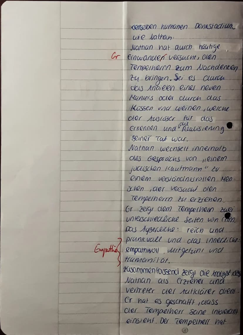 hartnäckig. Er gibt nicht auf.
(vgl. 2.1304f.) Nun folgt die
thonfliktlösung. Nathan bielet
dem Tempelherrn eine Freund
Schaft" (Uge 2 130 u