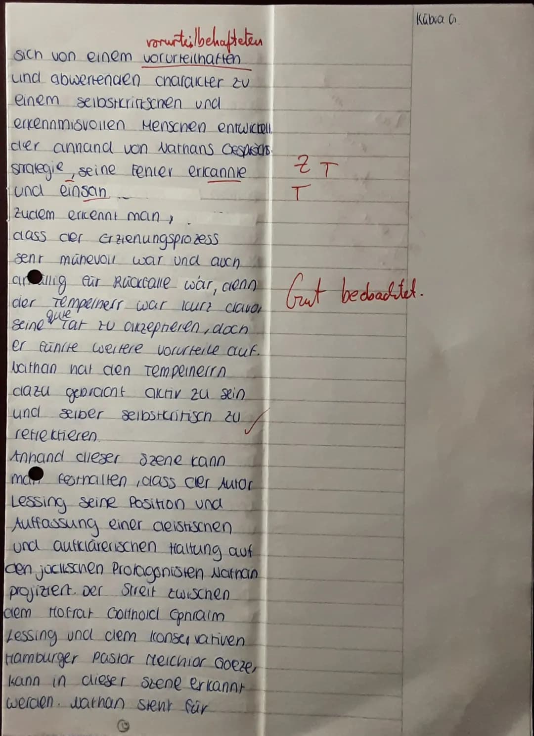 hartnäckig. Er gibt nicht auf.
(vgl. 2.1304f.) Nun folgt die
thonfliktlösung. Nathan bielet
dem Tempelherrn eine Freund
Schaft" (Uge 2 130 u