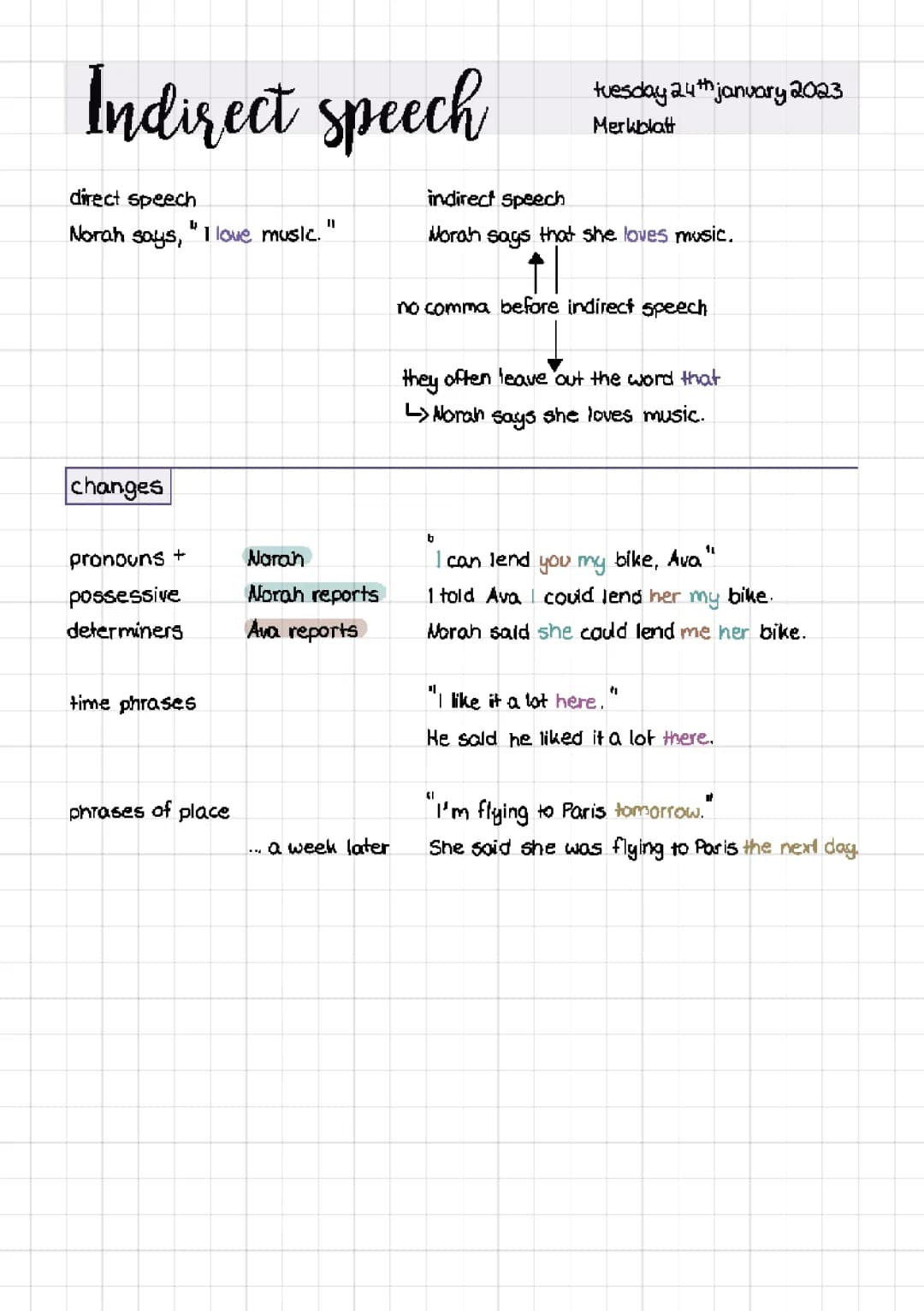 indirect speech