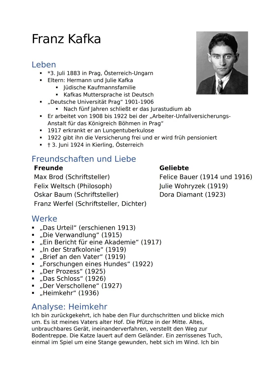 Franz Kafka: Eine spannende Biografie über sein Leben, seine Familie und seine besten Werke