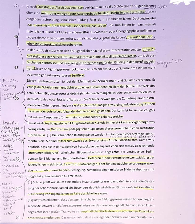 Pädagogiti tilausur er.2
Doci dem
Bei dem corlicy endem Sachtest handelt
es sich um din Text, Schule heute.
aus dem Blitikinkel der Sozialis