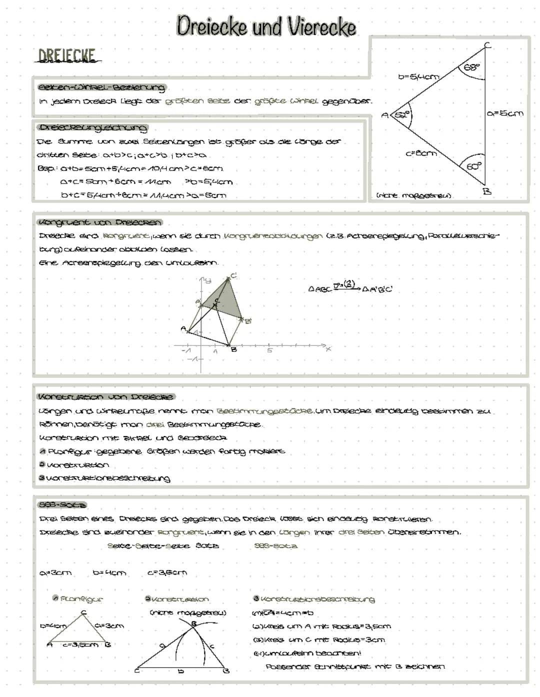 Dreiecke und Vierecke