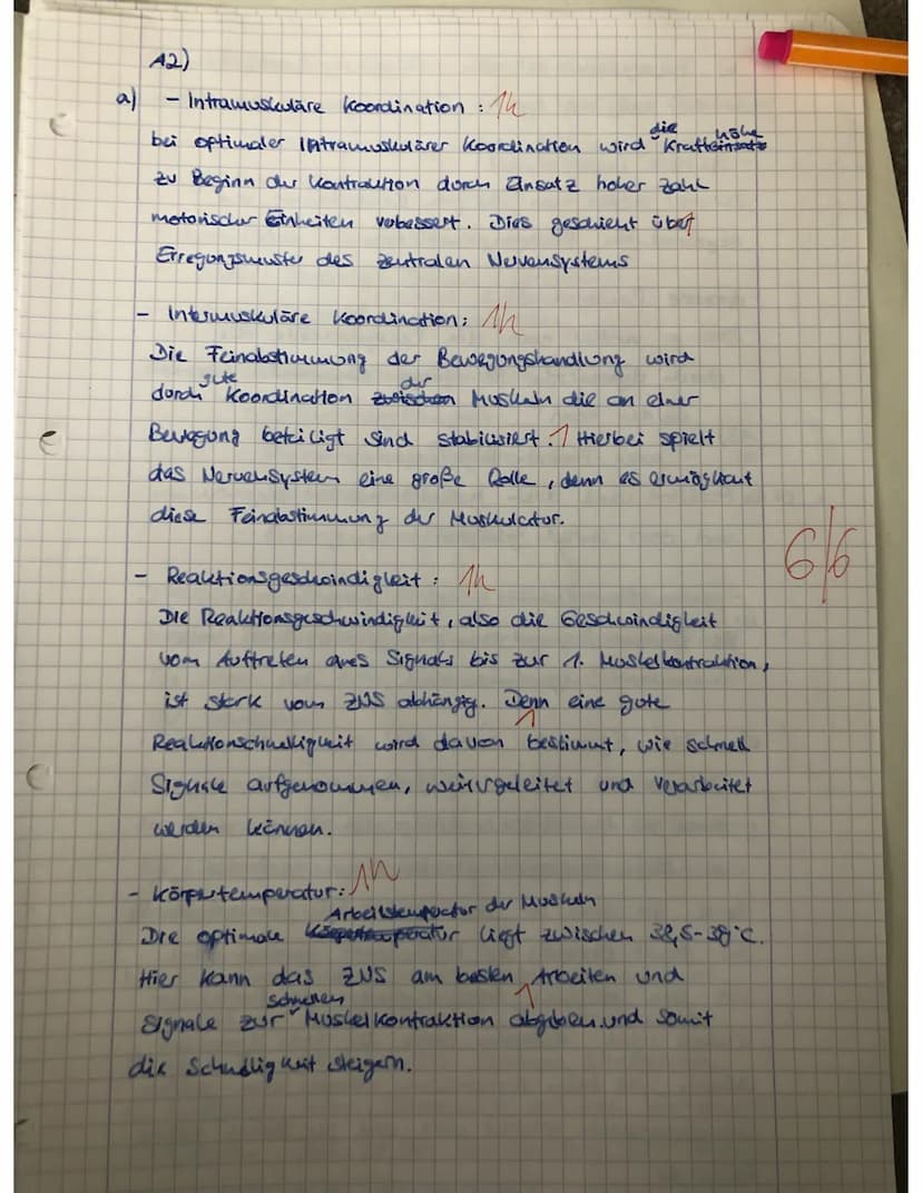 (6)
Die Reaktionsgeschwindigkeit
vour Auftreten eines Signals bis zur ersten
Muskelkontraktion. Dies ist Abhängig davon,
(c)
1
Also die Gesc
