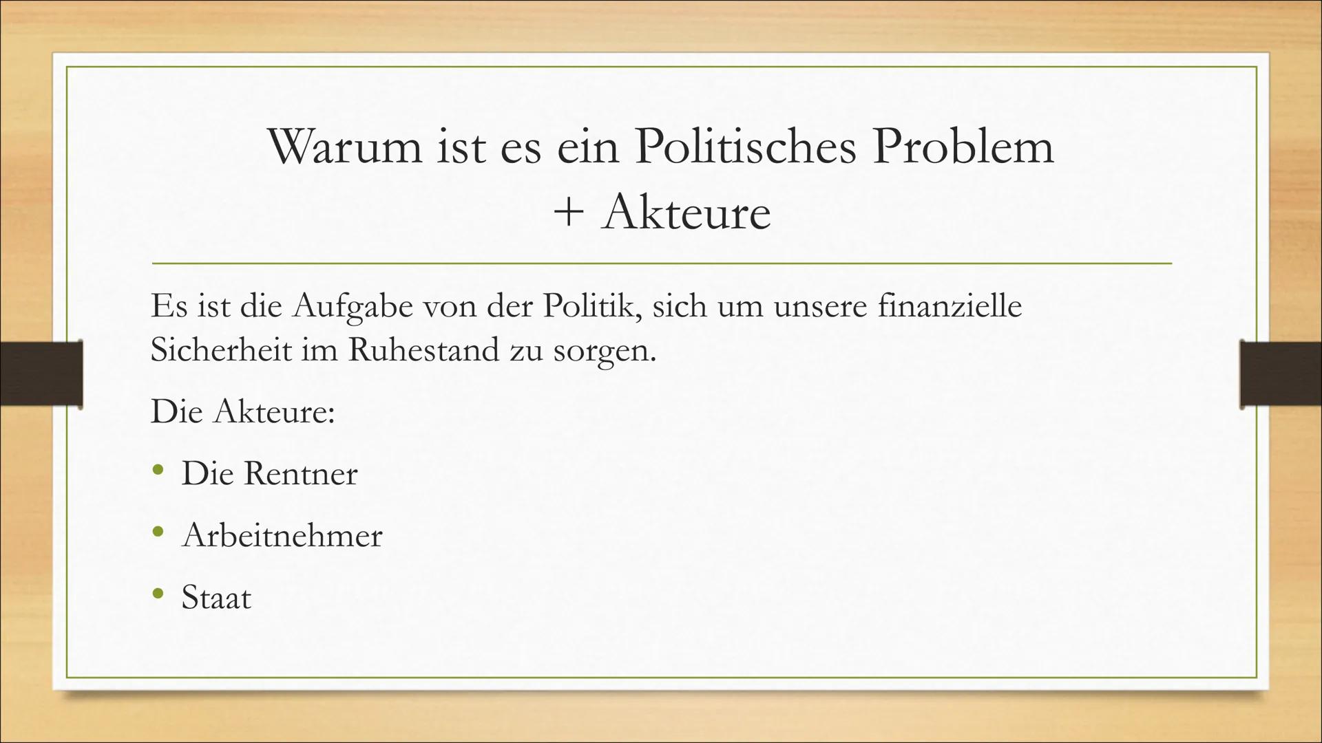 Das deutsche gesetzliche
Rentensystem
Warum es zu scheitern droht • Was ist die gesetzliche Rentenversicherung?
• Warum ist es ein politisch