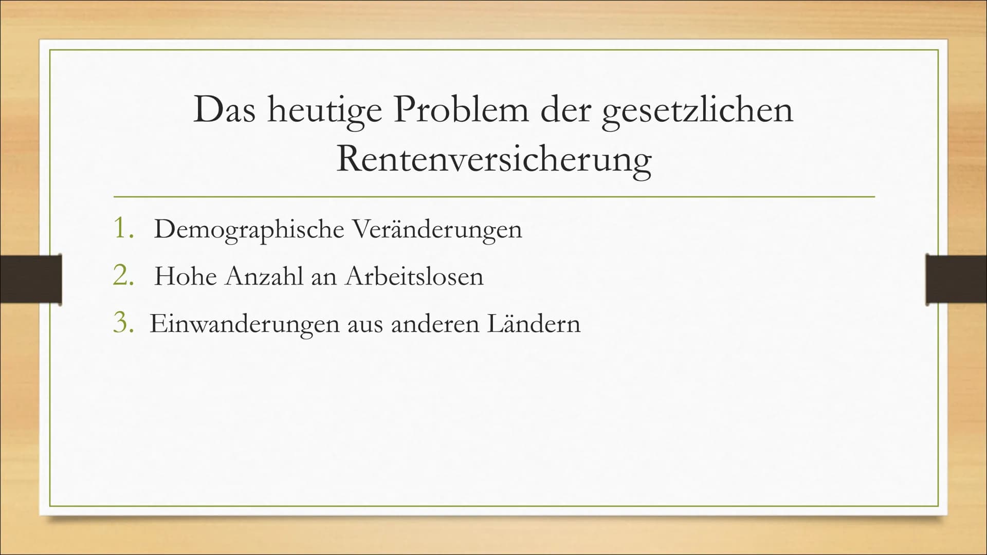 Das deutsche gesetzliche
Rentensystem
Warum es zu scheitern droht • Was ist die gesetzliche Rentenversicherung?
• Warum ist es ein politisch