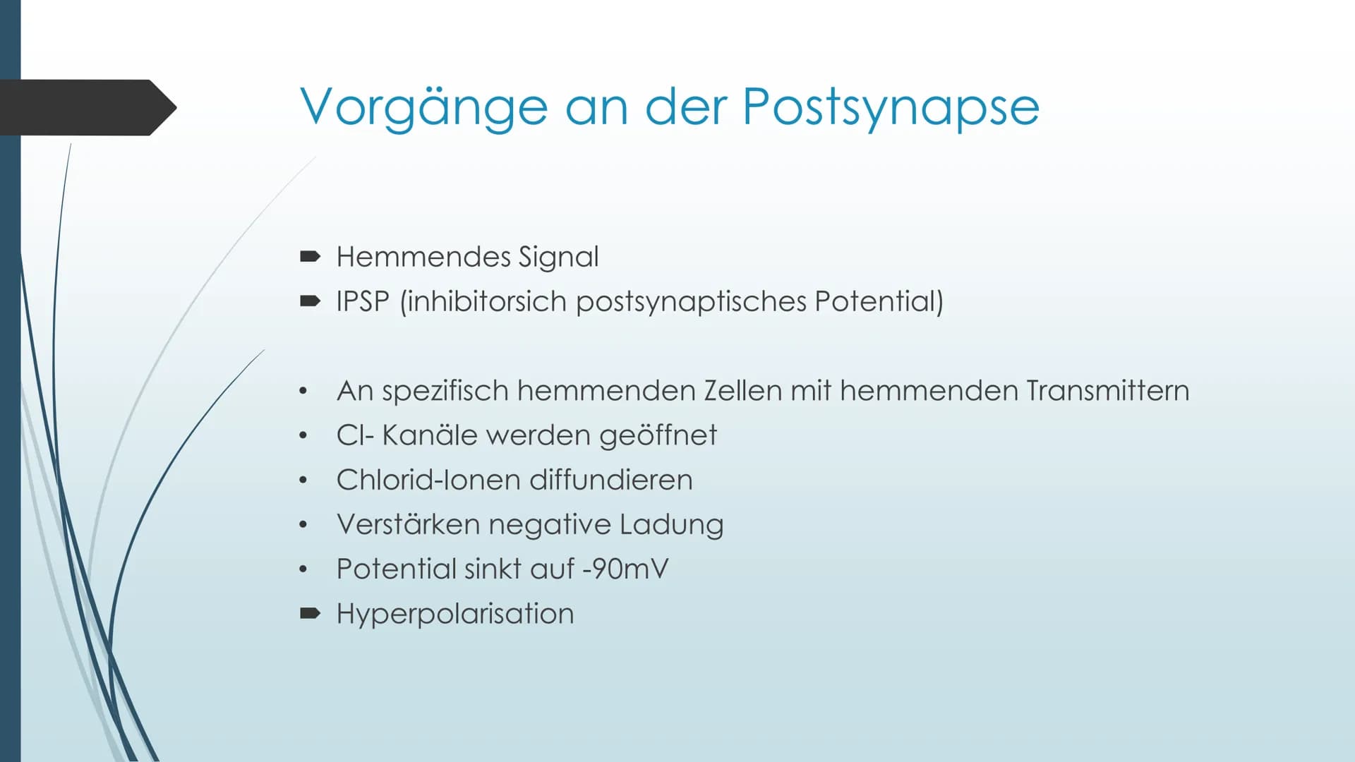 Vorgänge an der Synapse
Neurobiologie Referat von Anna Marjanovic Inhaltsverzeichnis
Wiederholung: Synapsenaufbau
Aufgaben der Bestandteile
