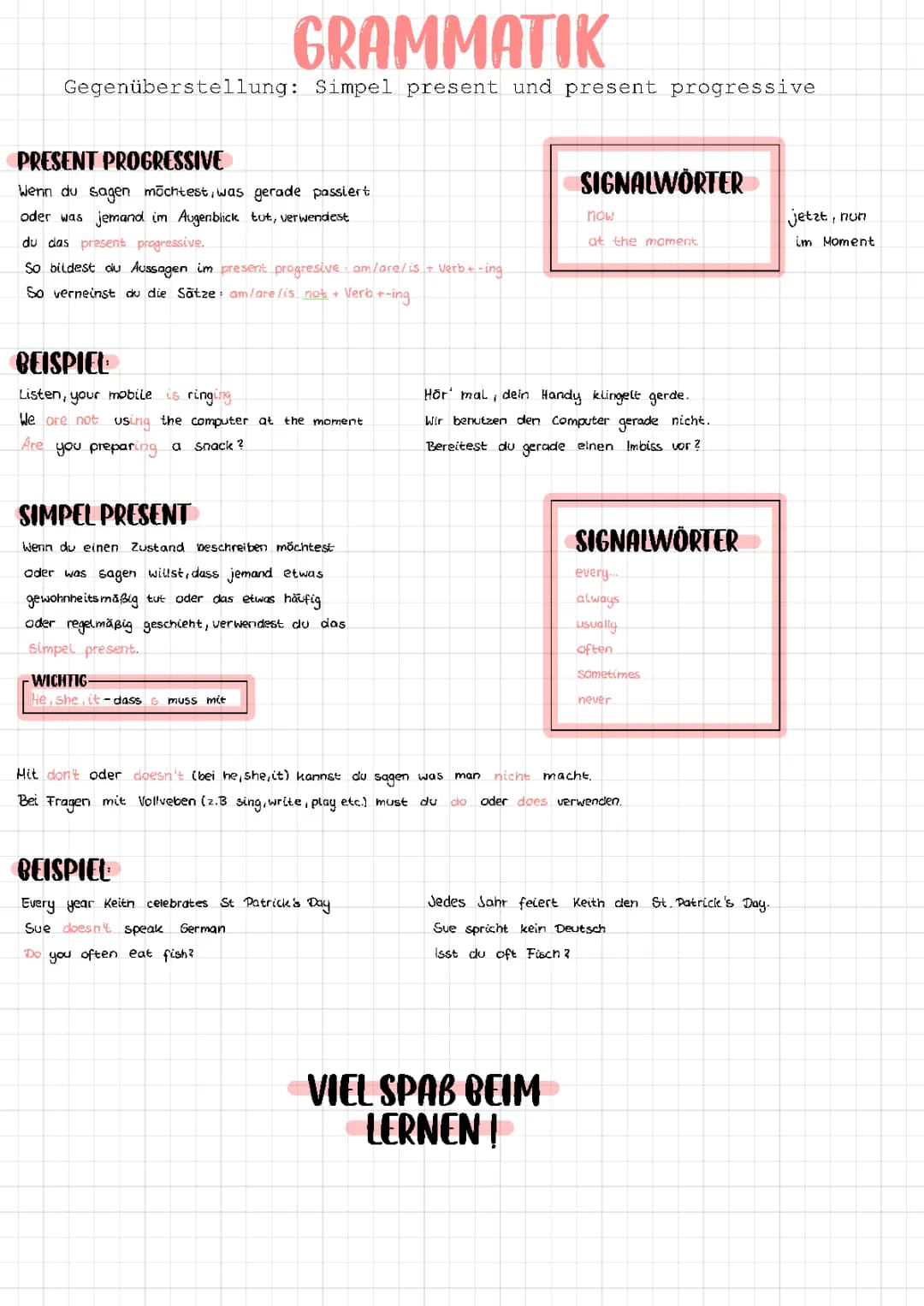 English Grammatik 