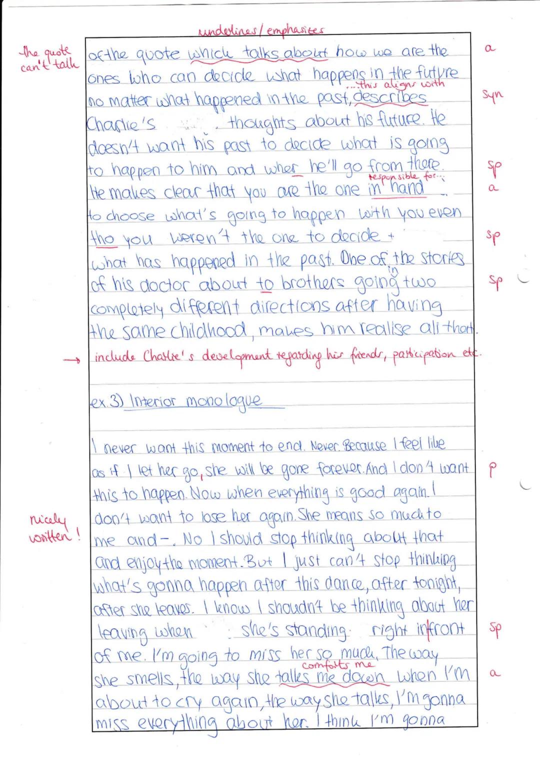 E/10
name: Valentina
Class test #3
Identity: Finding your place
in
The Perks of Being a Wallflower
March 21st, 2023
credits: 30/36
grade: 2
