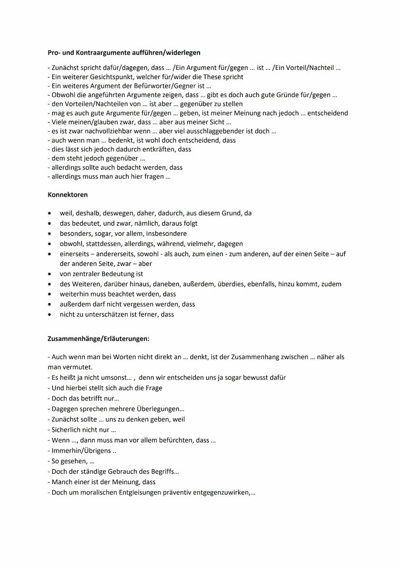 Erörterung
- kein Nominalstil!
Zum Thema hinführen
- Neulich ist es mir passiert, dass .../ Als ich kürzlich ... habe ich die Erfahrung gema