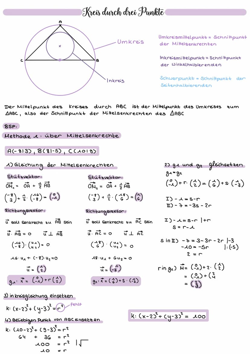y
m₂
m
I
MA
Kreise in der Ebene
Vektorgleichung:
K² (x-m₁³²+ (y-m₂3² = r²
K: (x-m₂)·(x-m₂) + (y-m³²) · cy-m²³ = r²
.). (x - m ₂ ) = r².
Bsp: