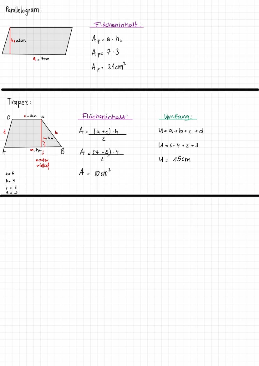 P
b
Flächeninhalt und Umfang_
Rechteck:
A
Dreieck:
Quadrat:
D.
A
Kreis:
q
g= c = 8cm
a = 6cm
hea4cm
q
9
B
r=4cm
с
9-бст в
9
b=4cm
B
Flächeni