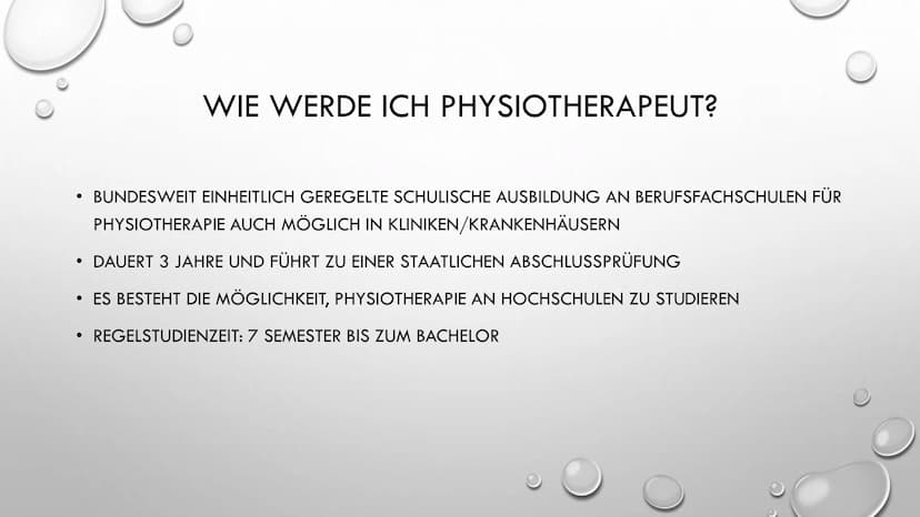PHYSIOTHERAPEUT/IN 1
D
e
r
> 0.0
W
e
g
NJE
m
PEYS O ULT
Р
h
t
e
r
a
р
e
u
t
e
n
Handout
Voraussetzungen:
●
● Geschicklichkeit
●
Vorstellung 