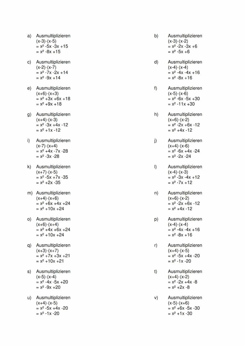 Quadratische Funktionen: Faktorisierte Form in Normalform umformen
Aufgabe:
Gegeben ist eine quadratische Funktion in Faktorisierter Form.
F